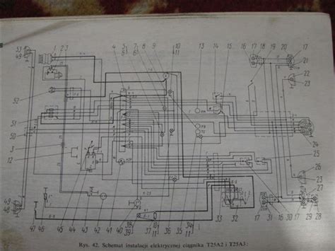 schemat ciągnika Władimirec T-25 z zaznaczonymi głównymi podzespołami