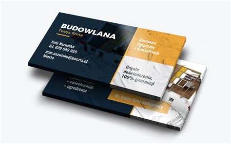 Przykładowy projekt wizytówki dla firmy oferującej usługi minikoparką z czytelnym logo i danymi kontaktowymi