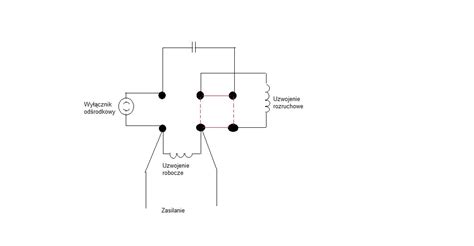 schemat elektryczny silnika z kondensatorem