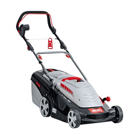 The AL-KO Comfort 40 E electric lawnmower in action on a green lawn