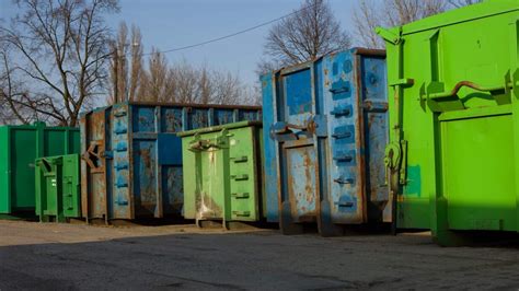 Różne typy kontenerów na odpady stałe