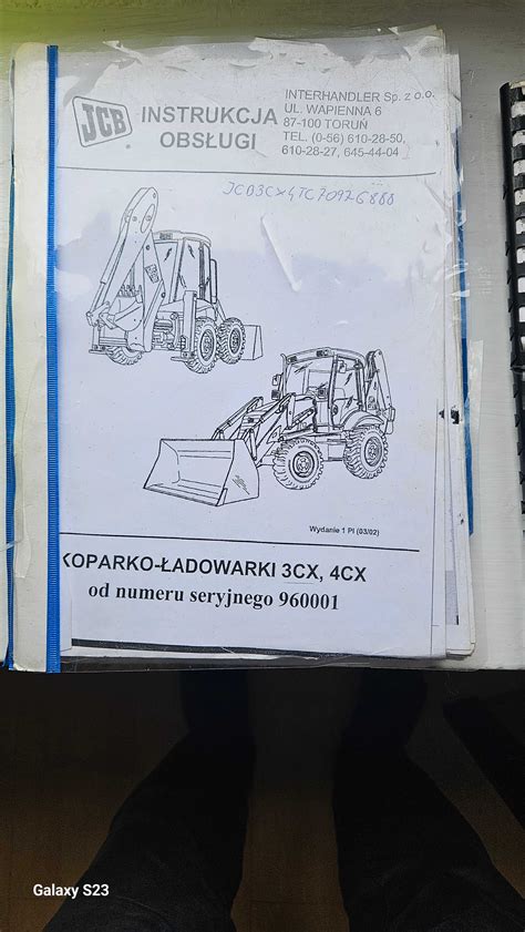 Okładka instrukcji obsługi maszyny JCB