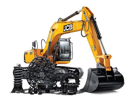 Schemat budowy podwozia i układu gąsienic minikoparki JCB