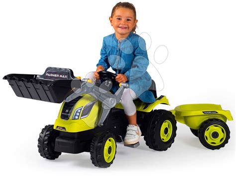 Zabawkowy traktor Smoby Farmer Max z przyczepą i funkcjonalną ładowarką