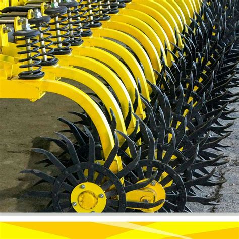 Infographic or schematic showing different types of harrows: rotary and finger harrows