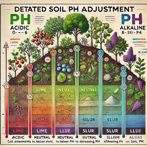 Infographic: Soil pH scale with examples of suitable plants