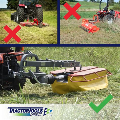 Infographic illustrating different types of flail mowers and their applications