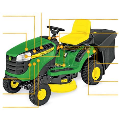 Zdjęcie przedstawiające solidną ramę traktorka John Deere X146R