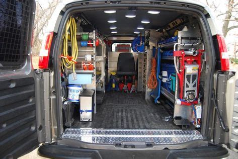 Photo of a mobile service van with tools or a workshop interior with mechanics working on machinery