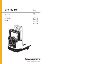 Infographics showing Jungheinrich ETV 116 operator cabin and controls