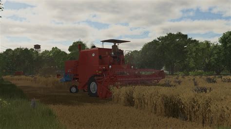 The Bizon Z056 Super combine harvester working in a field
