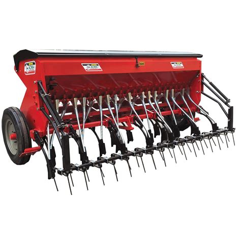 Photo of a mechanical mounted seed drill