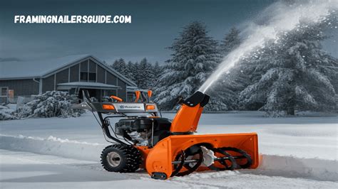 Thematic photo of a person easily clearing snow with a modern Husqvarna electric snow blower.
