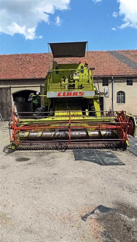 kombajn zbożowy Claas Mercator 75 na polu podczas żniw