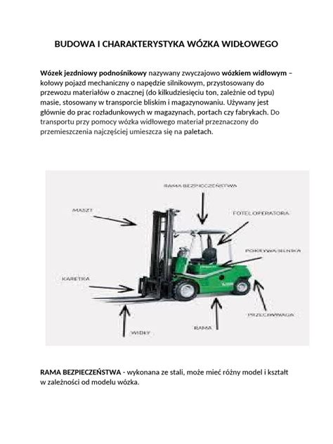 Zdjęcie wózka widłowego podczas przeglądu technicznego przez serwisanta