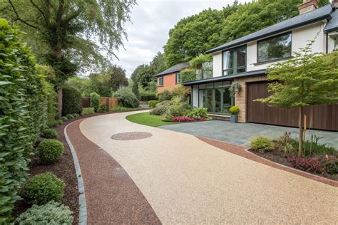 Thematic photo of a gravel driveway blending with nature