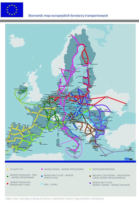 Mapa szlaków transportowych łączących Polskę z kluczowymi ośrodkami logistycznymi w Hiszpanii