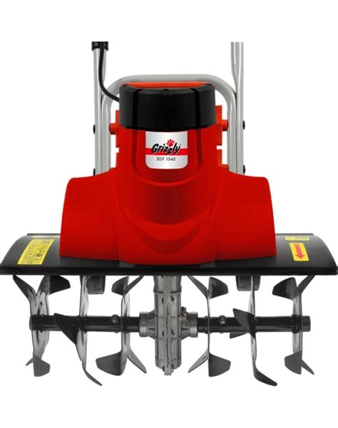Zdjęcie glebogryzarki Grizzly EGT 1345 w trakcie pracy w ogrodzie
