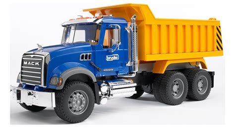 Thematic photo of a Bruder dump truck toy