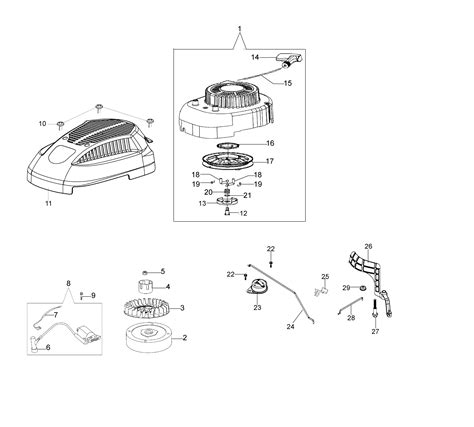 schemat budowy gaźnika kosiarki spalinowej
