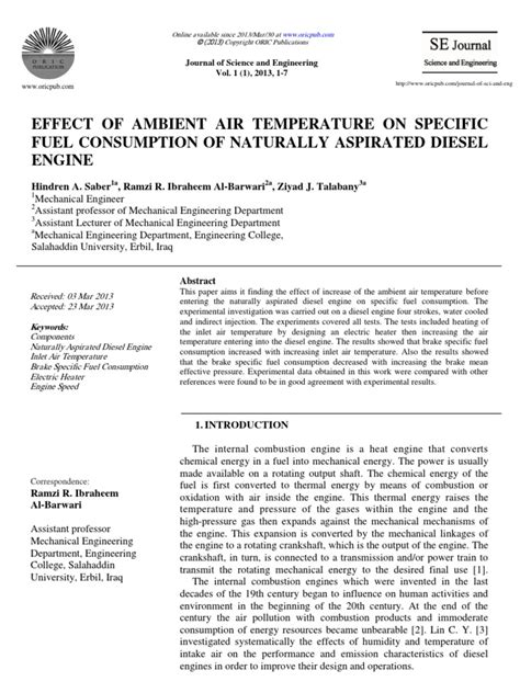 Infographic illustrating the effect of ambient temperature on engine fuel consumption