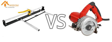 Infographic comparing manual vs electric tile cutters