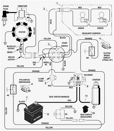 Wiring diagram for a Honda lawn tractor