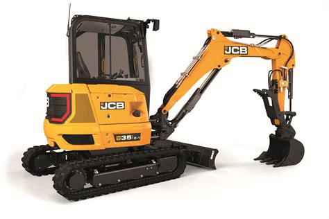Diagram showing the reinforced chassis and track system of a JCB mini-excavator