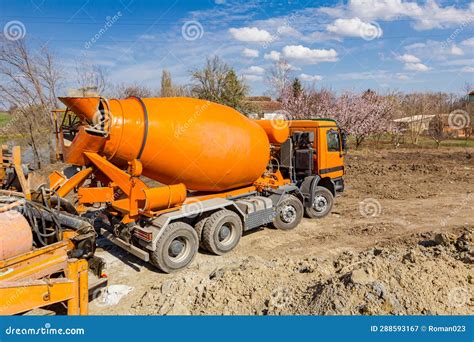 Thematic photo of a MAN concrete mixer truck on a construction site