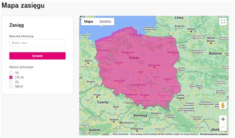 Mapa zasięgu działania wypożyczalni maszyn rolniczych i komunalnych