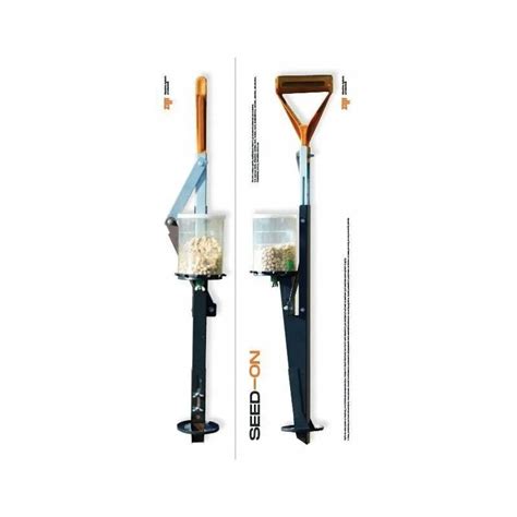 Siewnik ręczny kołowy w akcji, pokazujący precyzyjny wysiew nasion