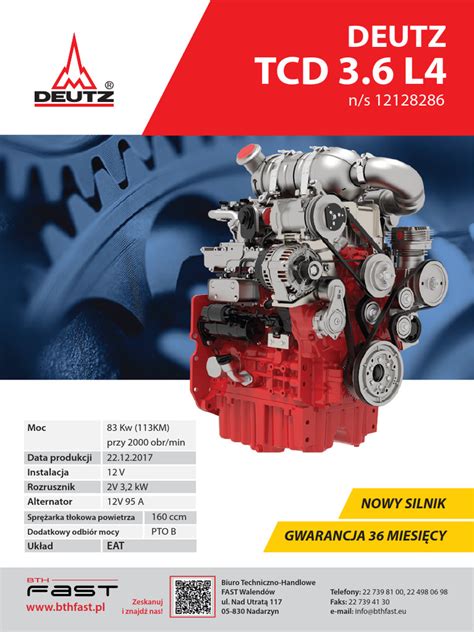Przekrój silnika Deutz TCD 3,6L