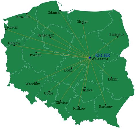 Mapa z zaznaczonym obszarem działania firm oferujących roboty ziemne w Strzelcach Krajeńskich i okolicach.