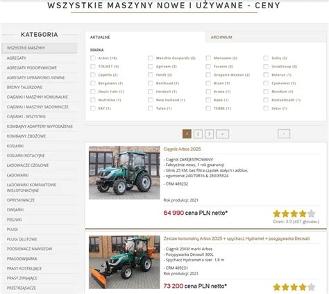 Rolnik przeglądający oferty używanych maszyn rolniczych online