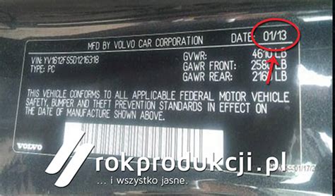 Przykład numeru VIN na tabliczce znamionowej ciągnika rolniczego