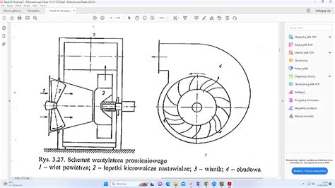 Schemat przepływu powietrza w obudowie wentylatora opryskiwacza