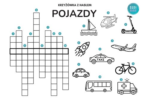 Schemat krzyżówki z częściowo wypełnionymi hasłami