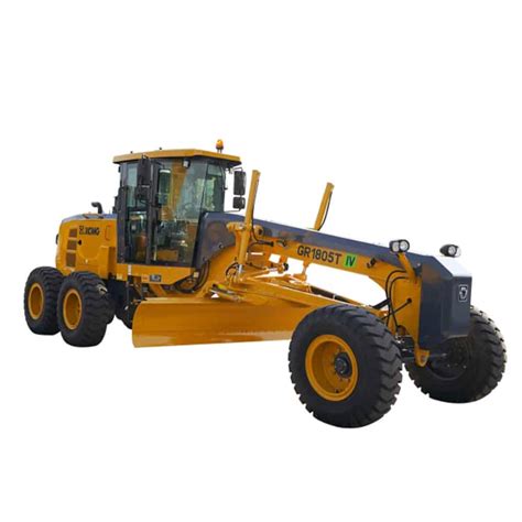 Zbliżenie na lemiesz równiarki drogowej, pokazujące jego konstrukcję i materiał wykonania.