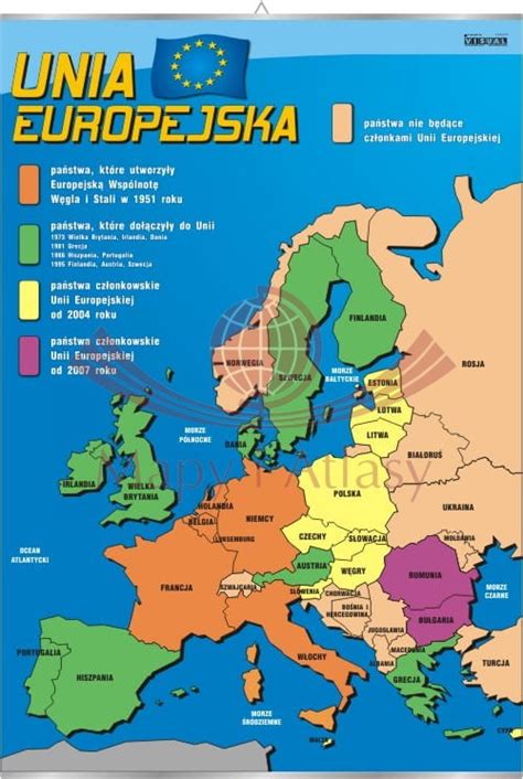Mapa Unii Europejskiej z zaznaczonymi krajami, wskazująca na potencjalne uznawanie polskich uprawnień UDT