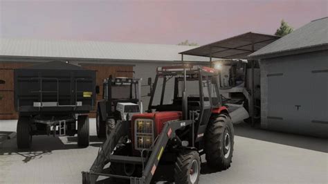 Thematic photo of Ursus C-360 with a front loader working on a farm