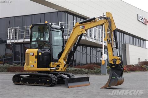 Schemat budowy minikoparki Cat 303 CR z wymiarami