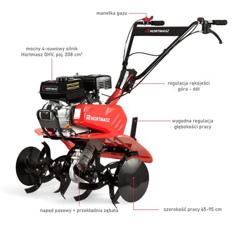 Glebogryzarka Hortmasz HGS ST 255 HS208 w akcji, pokazująca regulowaną szerokość roboczą