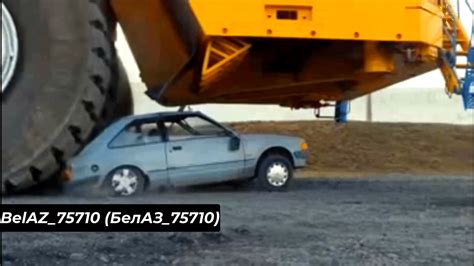Zbliżenie na gigantyczne koła BiełAZ 75710