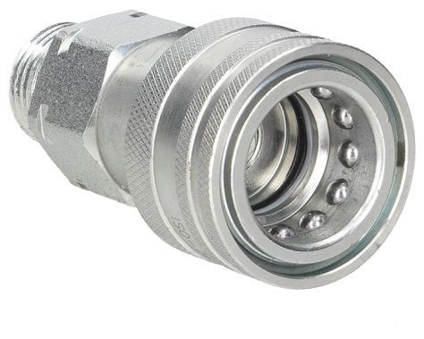 Zdjęcie zbliżenia na szybkozłącze koparkowe hydrauliczne, pokazujące mechanizm wymiany osprzętu