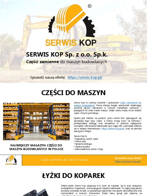 Zestawienie części maszyn budowlanych Komatsu i FAI