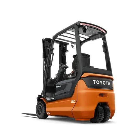 Wózek widłowy Toyota 3-kołowy, pokazujący jego zwrotność