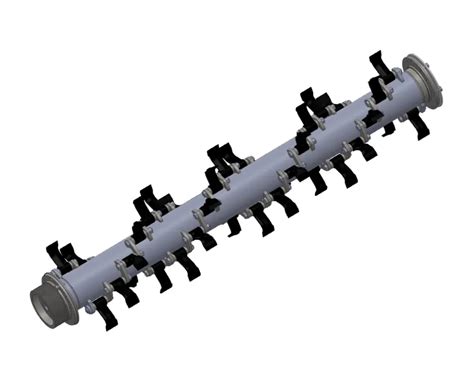 Diagram illustrating the spiral arrangement of flail hammers on a rotor