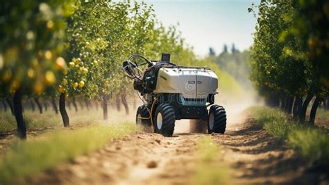 Thematic photo of a wheelbarrow sprayer in an orchard