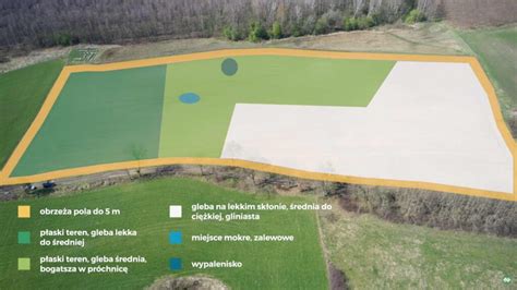 Mapa pola z zaznaczonym nawożeniem granicznym i uwrociami