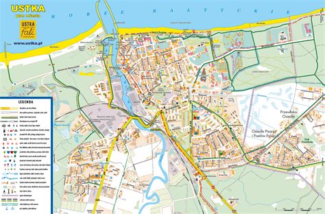 mapa Ustki z zaznaczonym punktem sprzedaży maszyn ogrodniczych